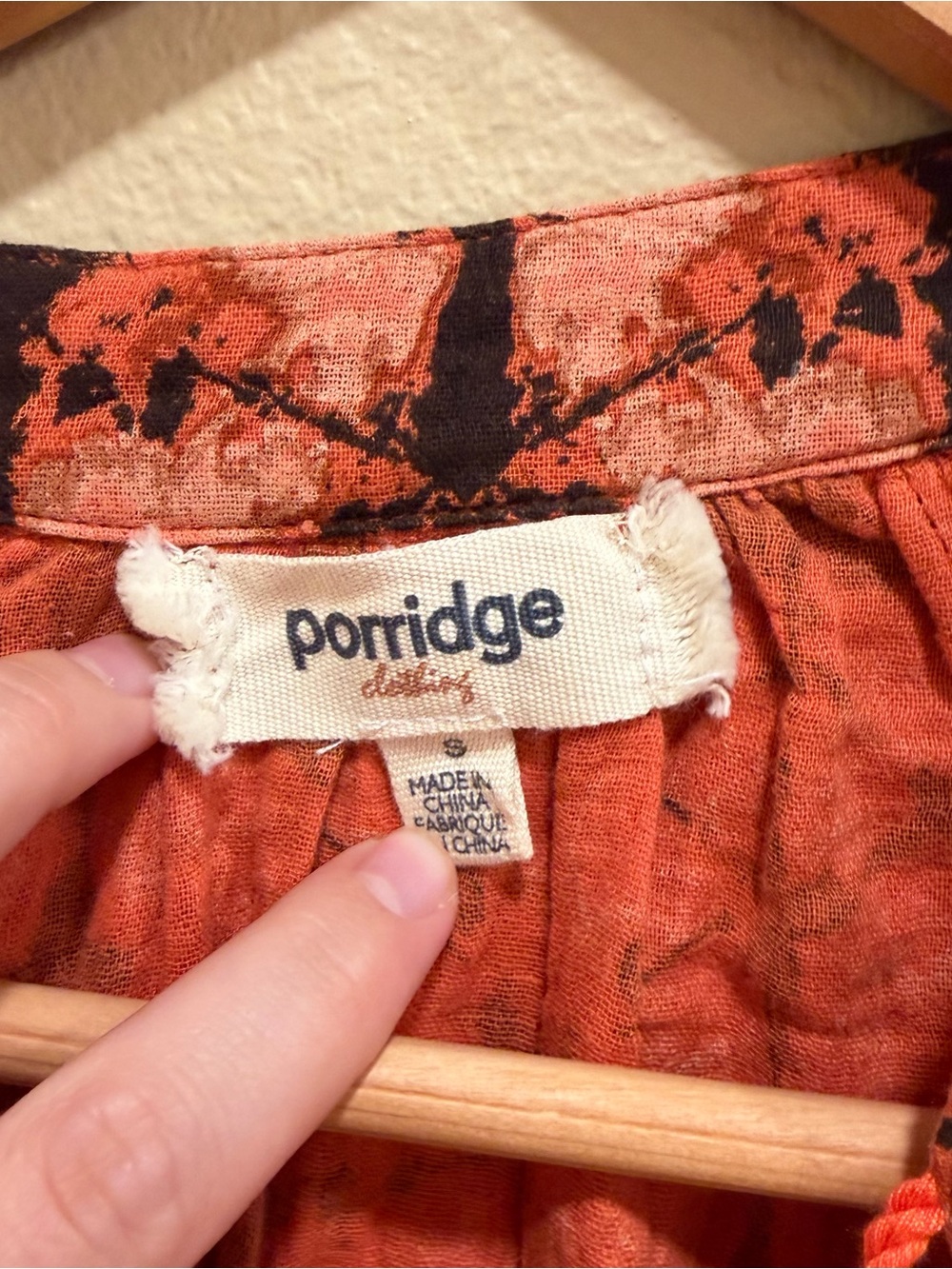 Anthropologie Cotton Orange & Black Tie-Dye Pullover Blouse Top Small - Picture 11 of 12